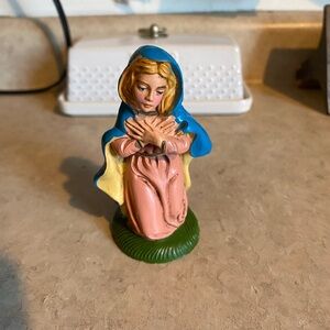 Vintage Mary Christmas Nativity Figure Resin Plastic Fontanini Italy 4 Inch